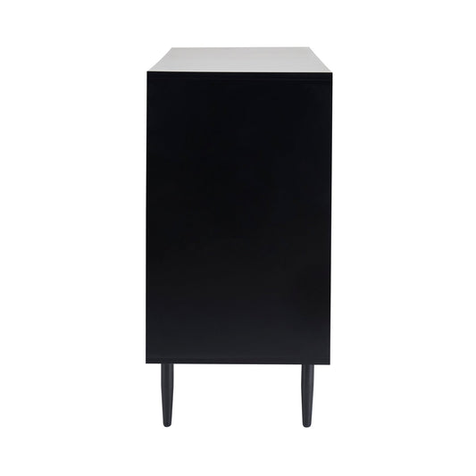 Evie Sideboard with Drawers - Black/Wood Effect - DUSK