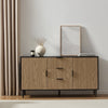 Evie Sideboard with Drawers - Black/Wood Effect - DUSK