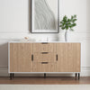 Evie Sideboard with Drawers - White/Wood Effect - DUSK