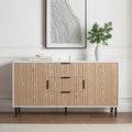 Evie Sideboard with Drawers - White/Wood Effect - DUSK