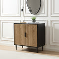 Evie Small Sideboard - Black/Wood Effect - DUSK