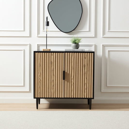 Evie Small Sideboard - Black/Wood Effect - DUSK