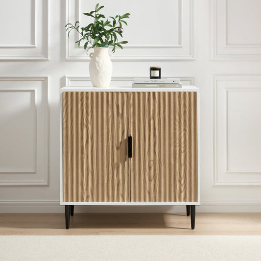 Evie Small Sideboard - White/Wood Effect - DUSK