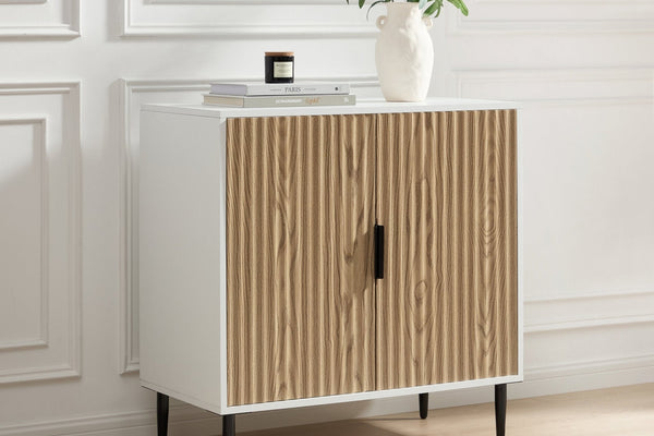Evie Small Sideboard - White/Wood Effect - DUSK