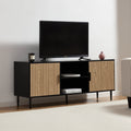 Evie TV Stand - Black/Wood Effect - DUSK