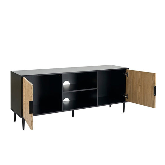 Evie TV Stand - Black/Wood Effect - DUSK