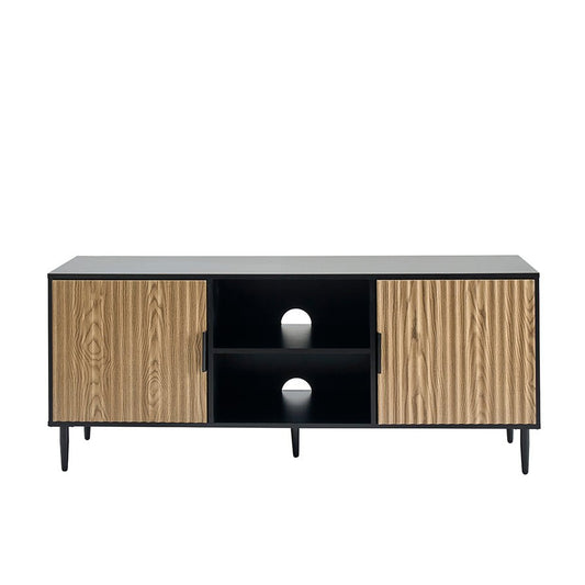 Evie TV Stand - Black/Wood Effect - DUSK