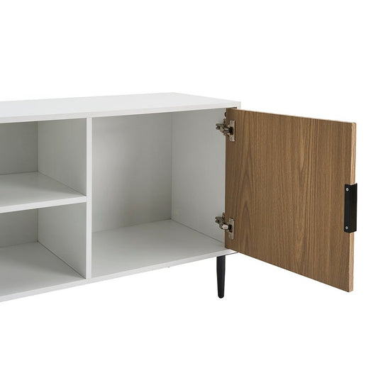 Evie TV Stand - White/Wood Effect - DUSK