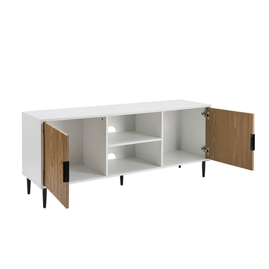 Evie TV Stand - White/Wood Effect - DUSK