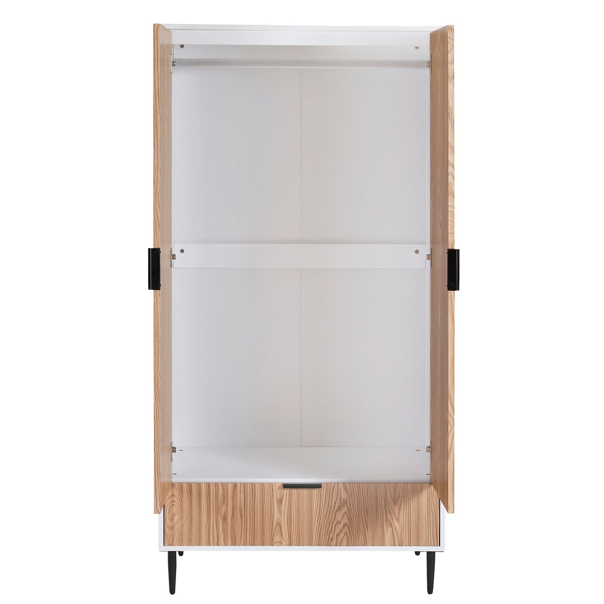 Evie Wardrobe - White/Wood Effect - DUSK