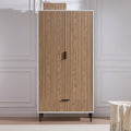 Evie Wardrobe - White/Wood Effect - DUSK