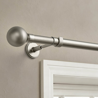 Extendable Metal Curtain Pole - Silver - DUSK