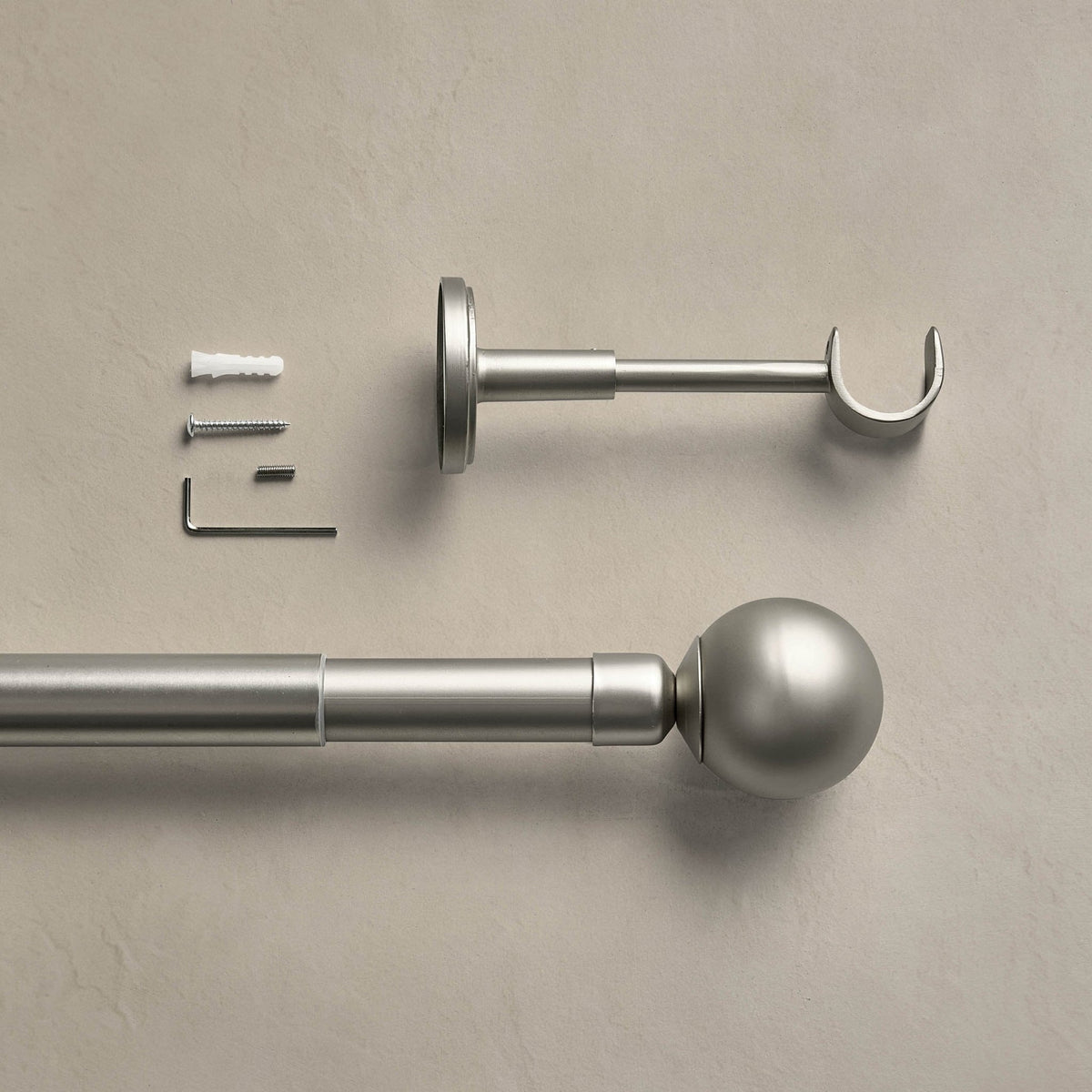 Extendable Metal Curtain Pole - Silver - DUSK