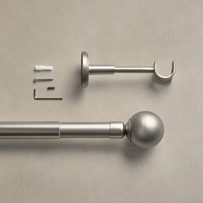 Extendable Metal Curtain Pole - Silver - DUSK