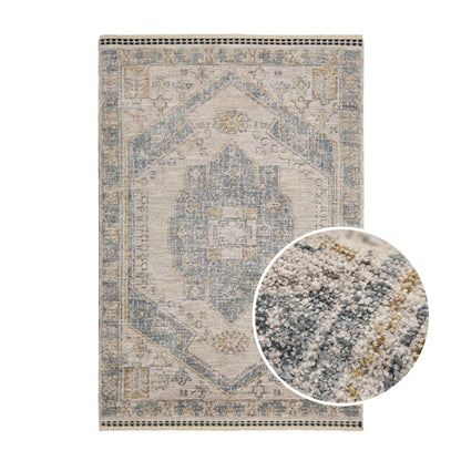Ezra Traditional Tufted Edge Rug - Blue - DUSK
