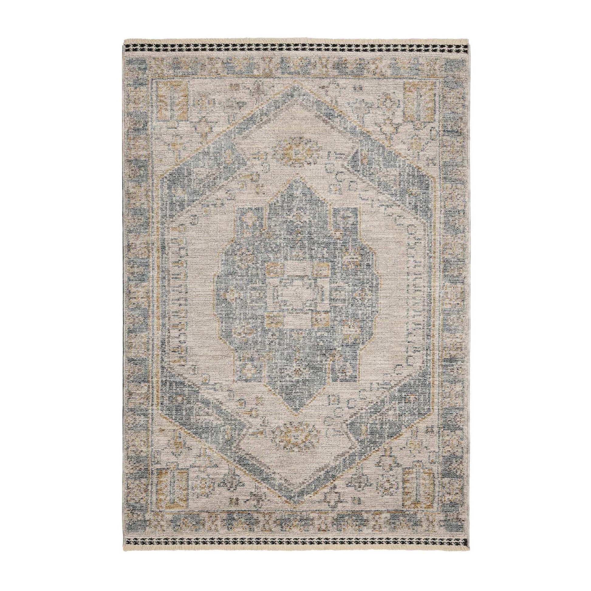 Ezra Traditional Tufted Edge Rug - Blue - DUSK