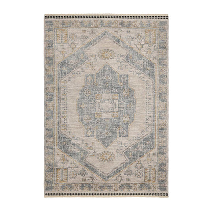 Ezra Traditional Tufted Edge Rug - Blue - DUSK
