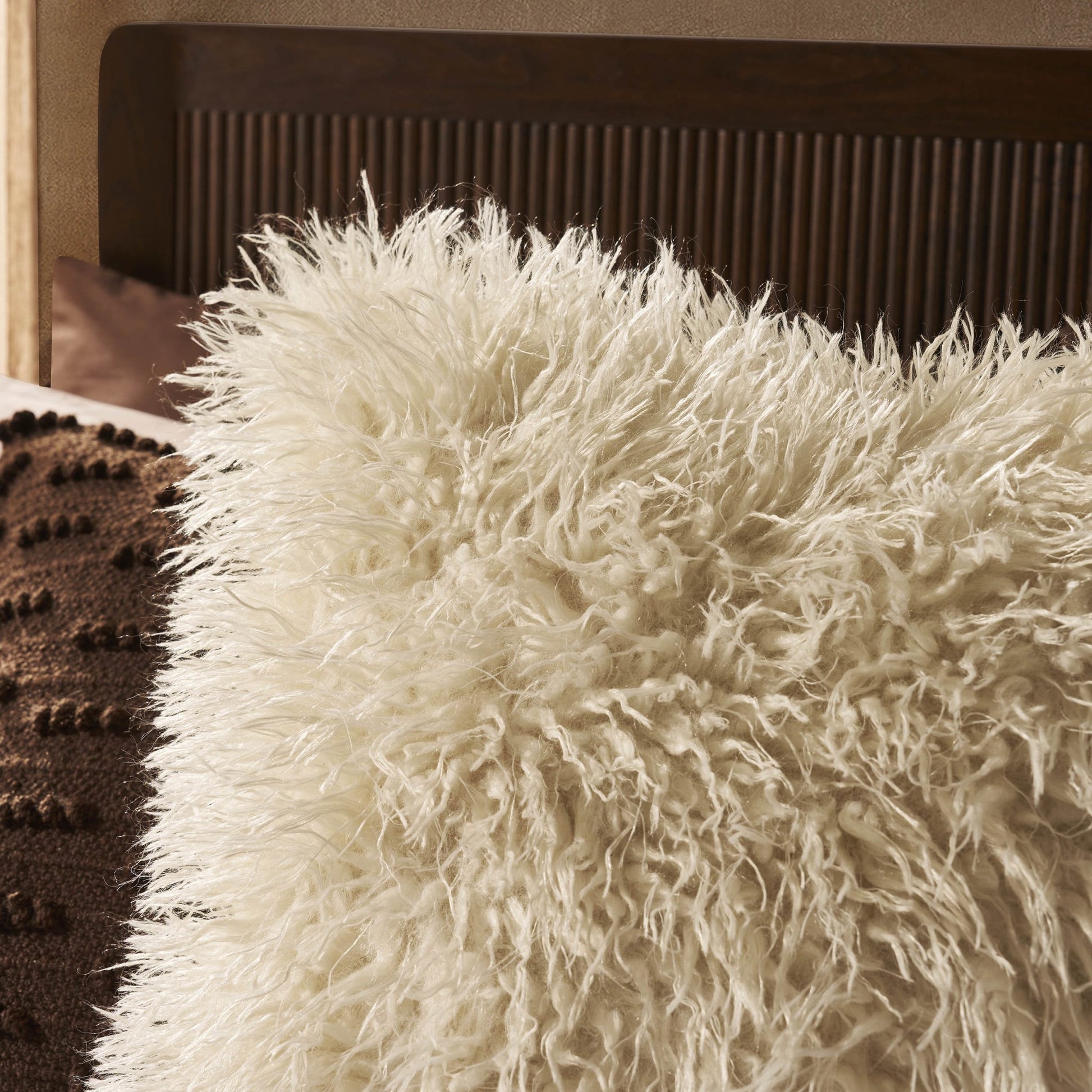 Faux Fur Sheepskin Cushion Cover - Off White - DUSK