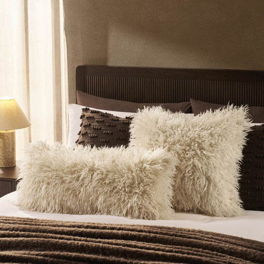 Faux Fur Sheepskin Cushion Cover - Off White - DUSK
