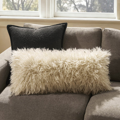 Faux Fur Sheepskin Sofa Cushion Cover - Off White - DUSK