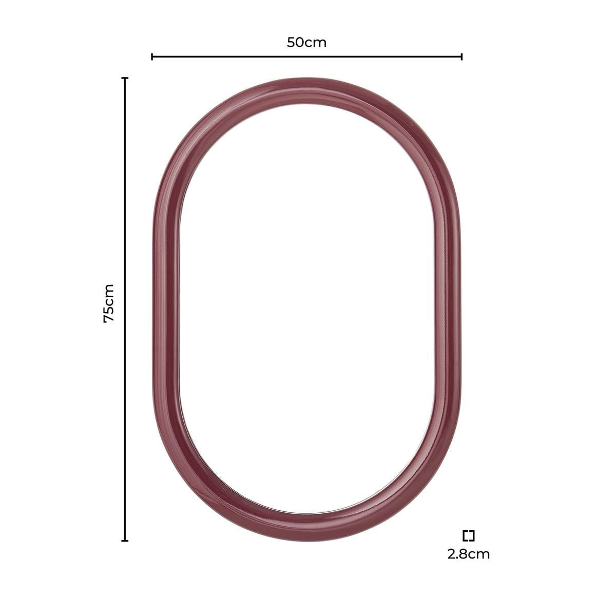 Faye Bubble 50x75cm Oval Wall Mirror - Wine - DUSK