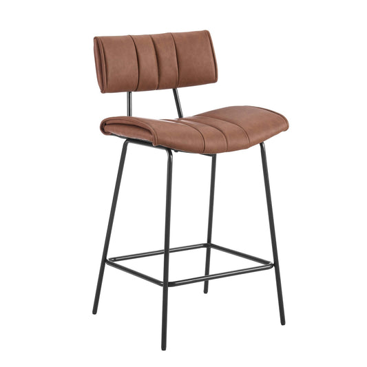 Fearne Set of 2 Barstools - Faux Leather - DUSK