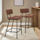 Fearne Set of 2 Barstools - Faux Leather - DUSK