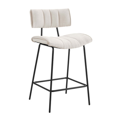 Fearne Set of 2 Barstools - Ivory Chenille - DUSK