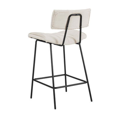 Fearne Set of 2 Barstools - Ivory Chenille - DUSK