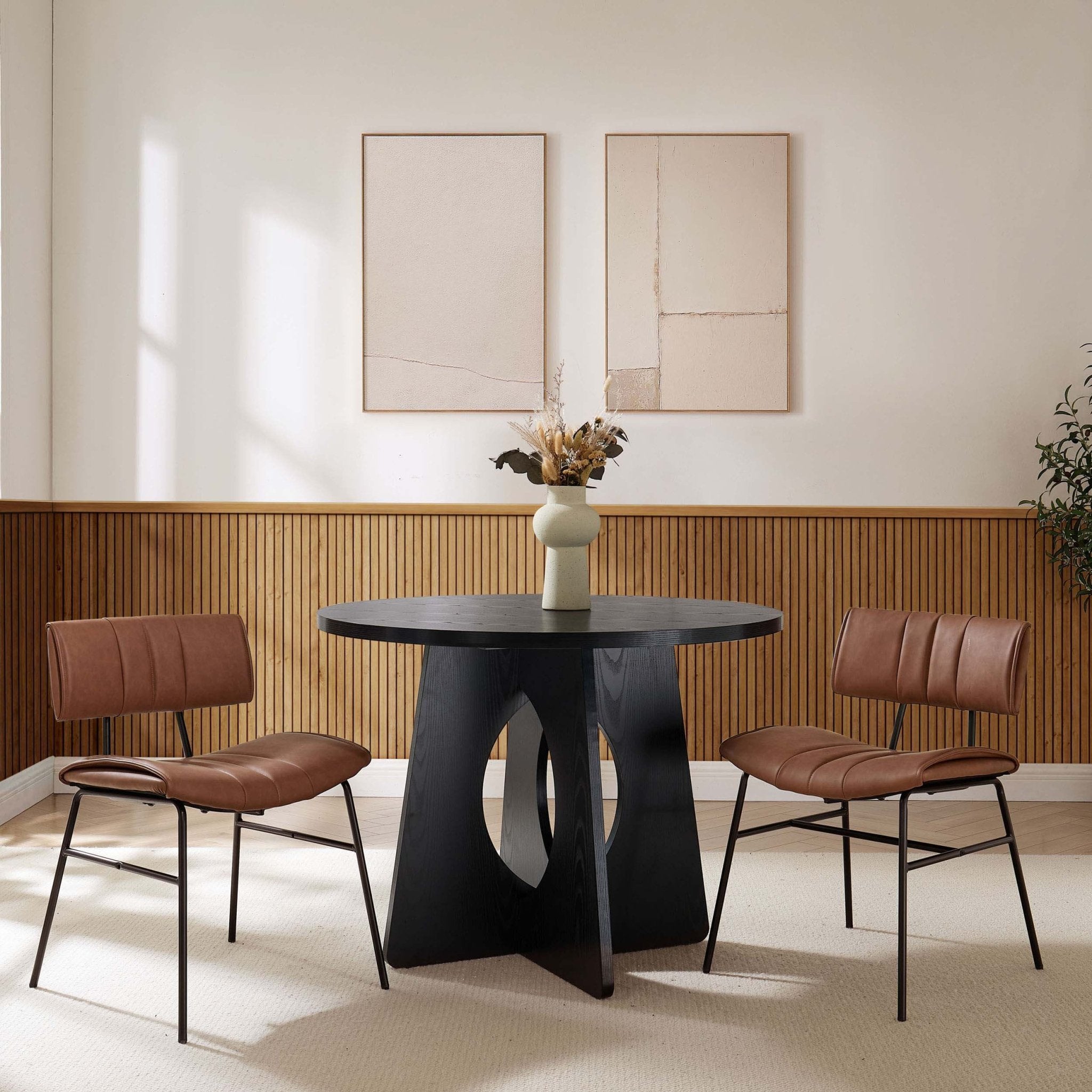 Fearne Set of 2 Dining Chairs - Faux Leather - DUSK