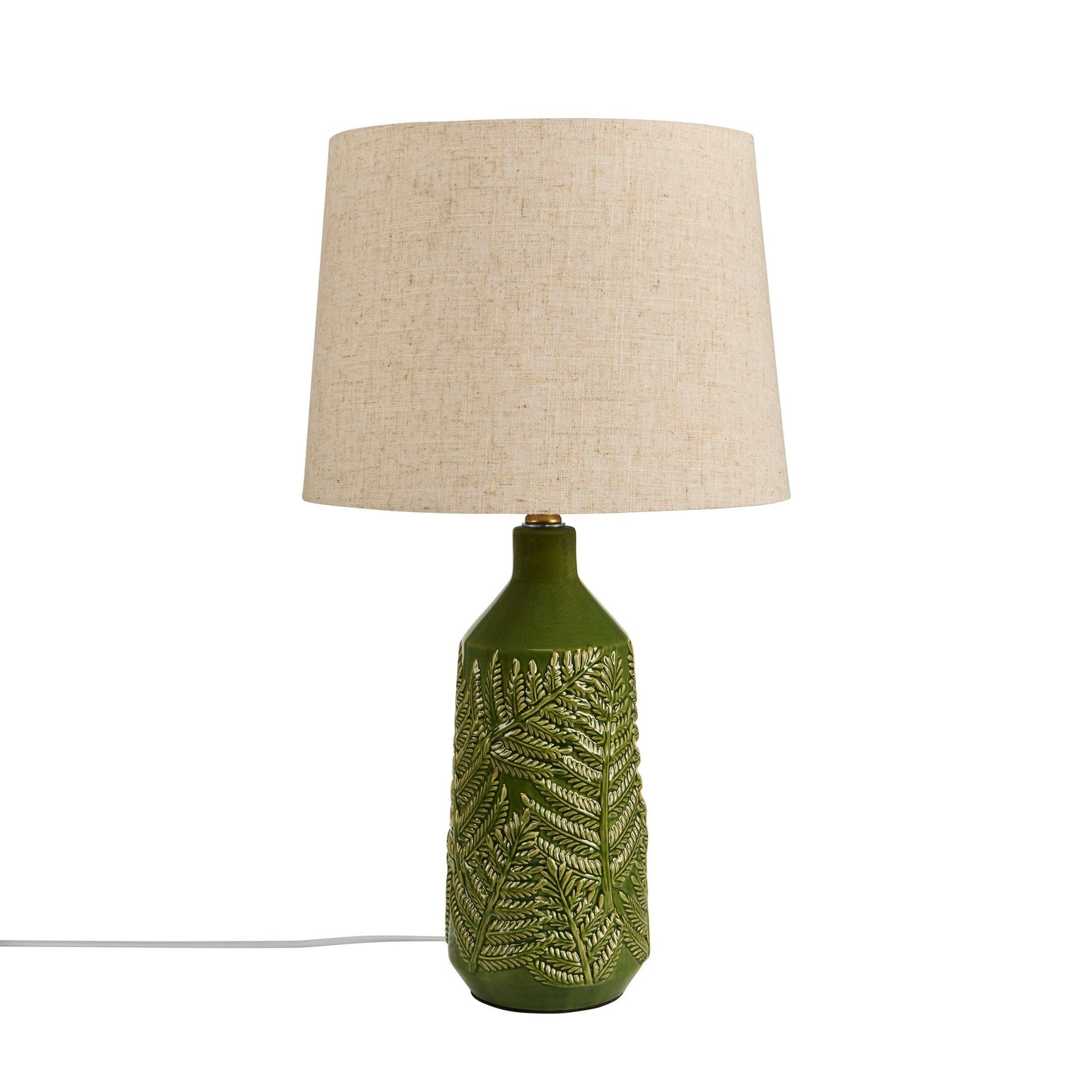 Fern Ceramic Textured Table Lamp - Green - DUSK