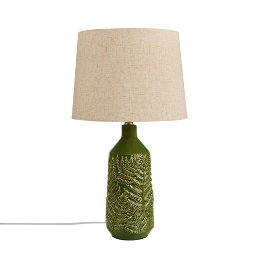 Fern Ceramic Textured Table Lamp - Green - DUSK