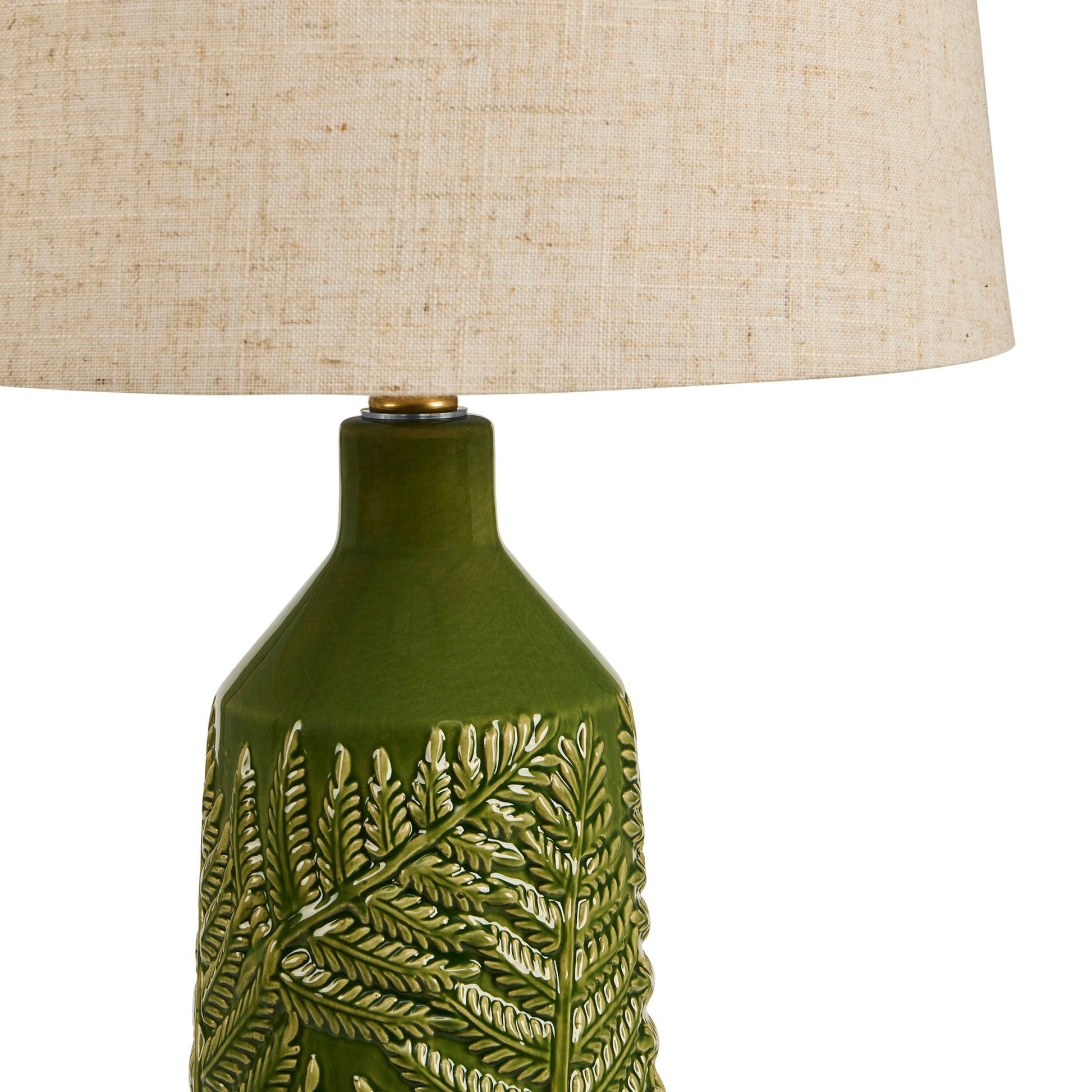 Fern Ceramic Textured Table Lamp - Green - DUSK
