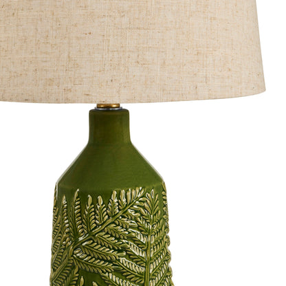 Fern Ceramic Textured Table Lamp - Green - DUSK