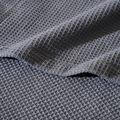 Fiji Waffle Cotton Robe - Charcoal - DUSK