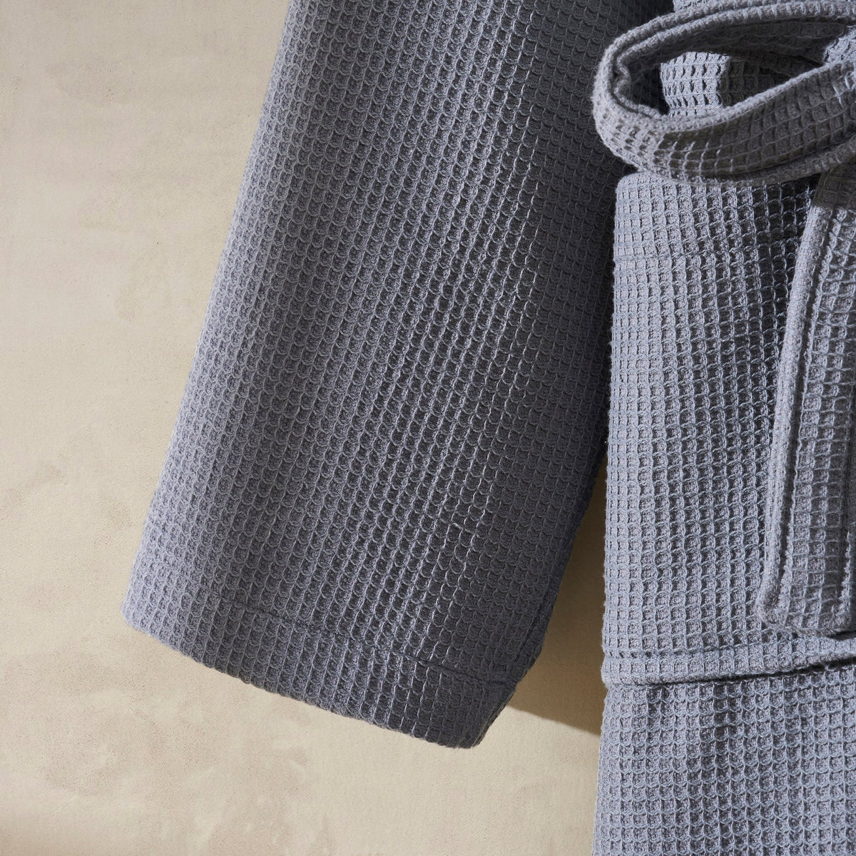 Fiji Waffle Cotton Robe - Charcoal - DUSK