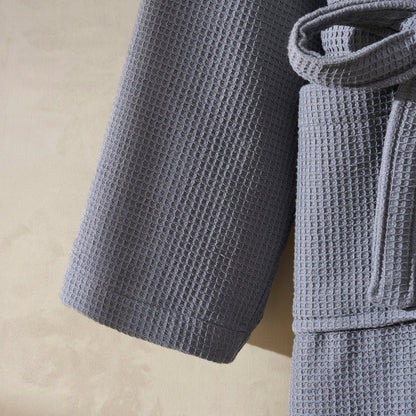 Fiji Waffle Cotton Robe - Charcoal - DUSK