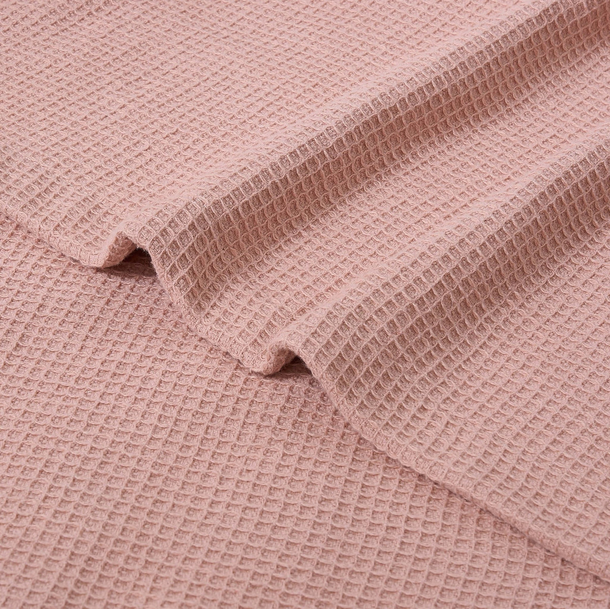 Fiji Waffle Cotton Robe - Pink - DUSK