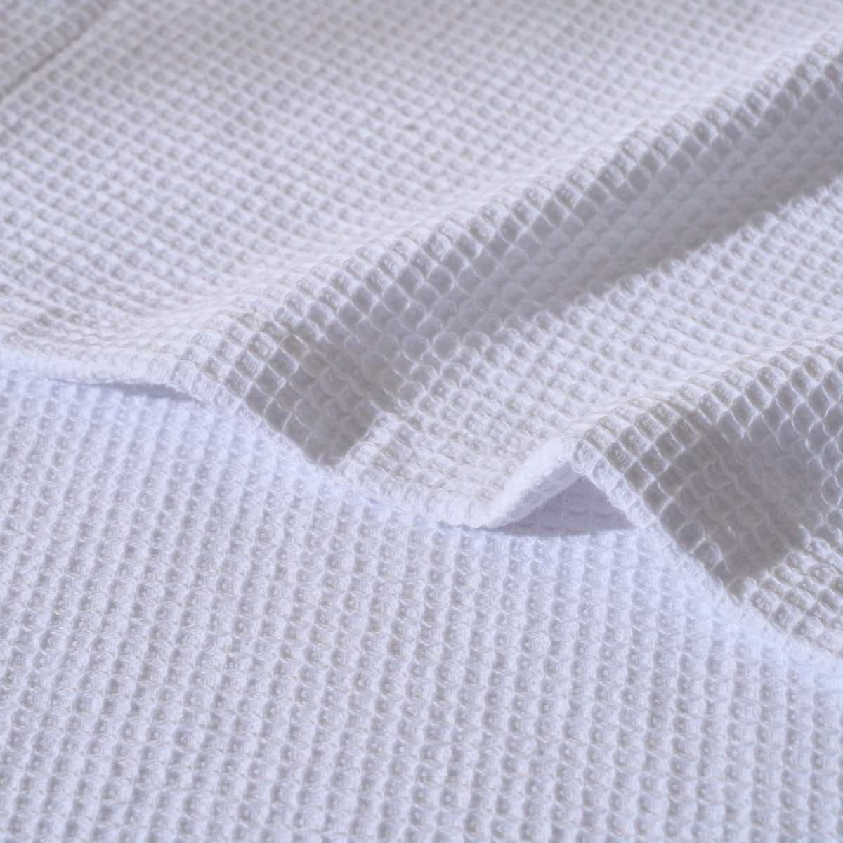 Fiji Waffle Cotton Robe - White - DUSK