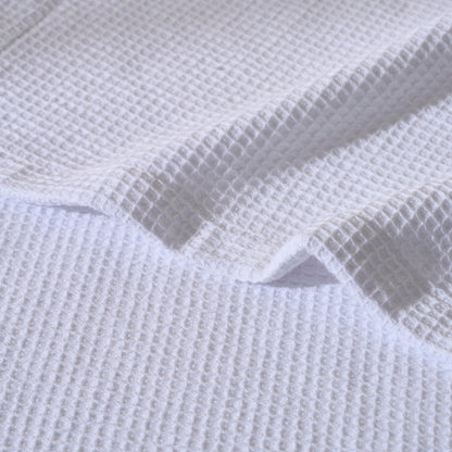 Fiji Waffle Cotton Robe - White - DUSK