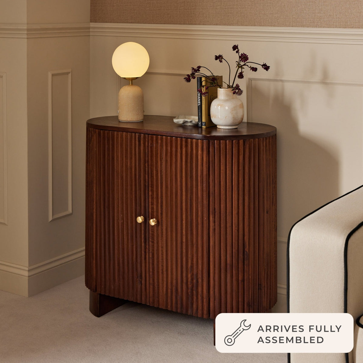 Finley Mango Wood 2 Door Sideboard - Walnut - DUSK