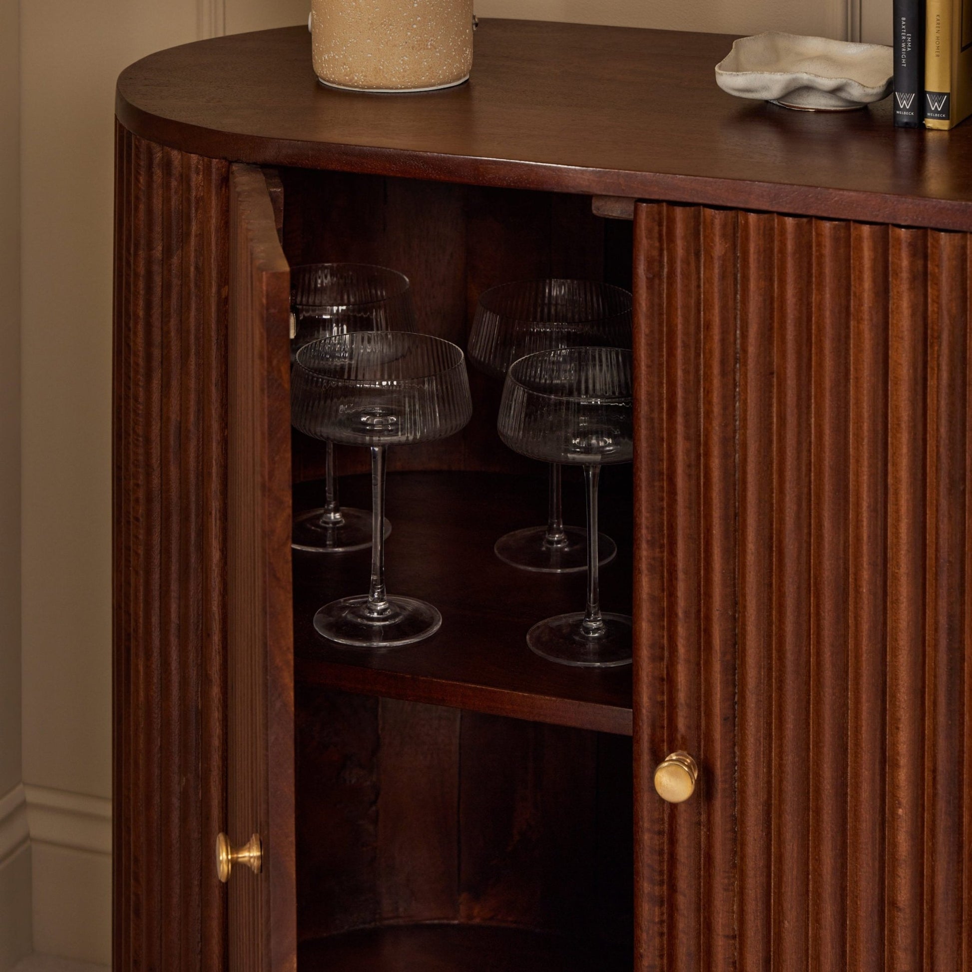 Finley Mango Wood 2 Door Sideboard - Walnut - DUSK
