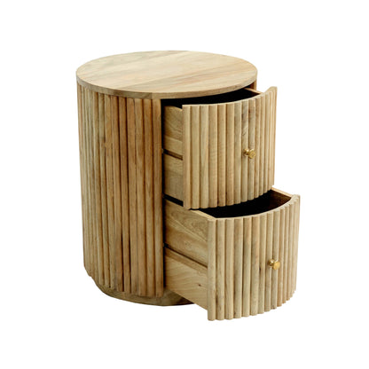 Finley Mango Wood 2 Drawer Bedside Table - Natural - DUSK