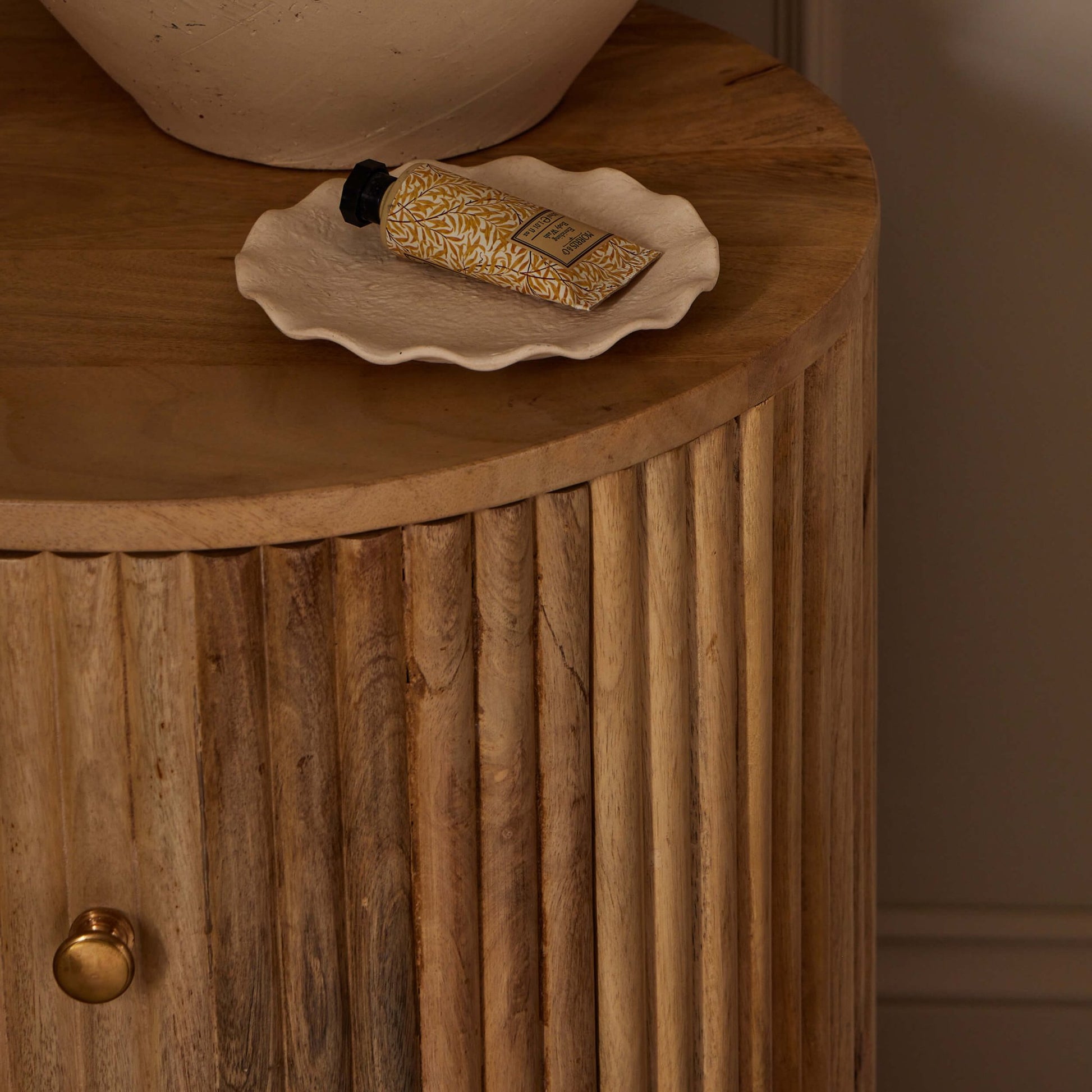 Finley Mango Wood 2 Drawer Bedside Table - Natural - DUSK