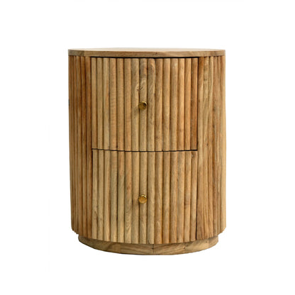 Finley Mango Wood 2 Drawer Bedside Table - Natural - DUSK