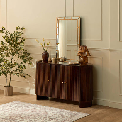 Finley Mango Wood 3 Door Sideboard - Walnut - DUSK