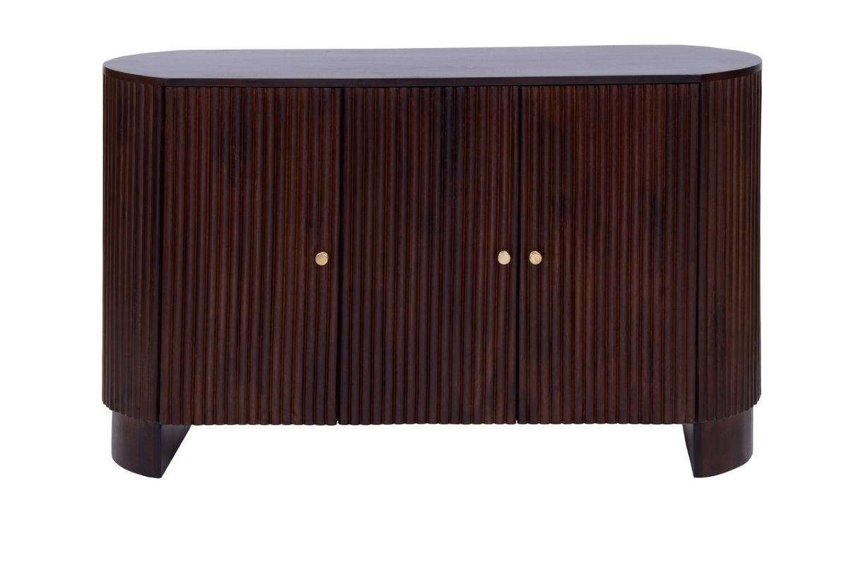 Finley Mango Wood 3 Door Sideboard - Walnut - DUSK
