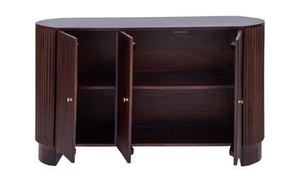 Finley Mango Wood 3 Door Sideboard - Walnut - DUSK