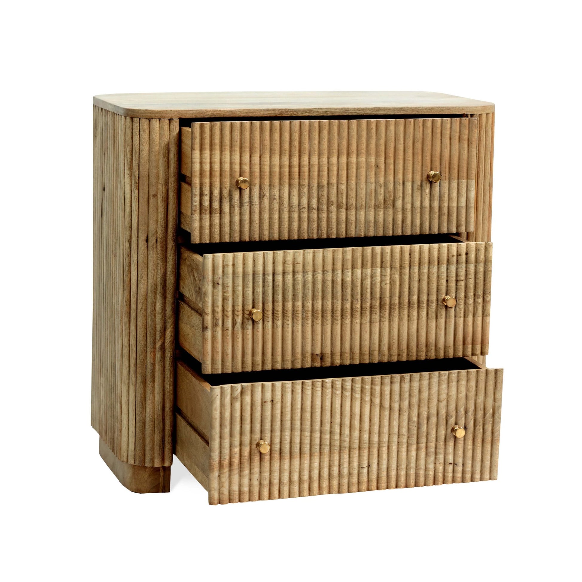 Finley Mango Wood 3 Drawer Chest - Natural - DUSK