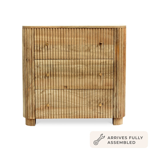 Finley Mango Wood 3 Drawer Chest - Natural - DUSK